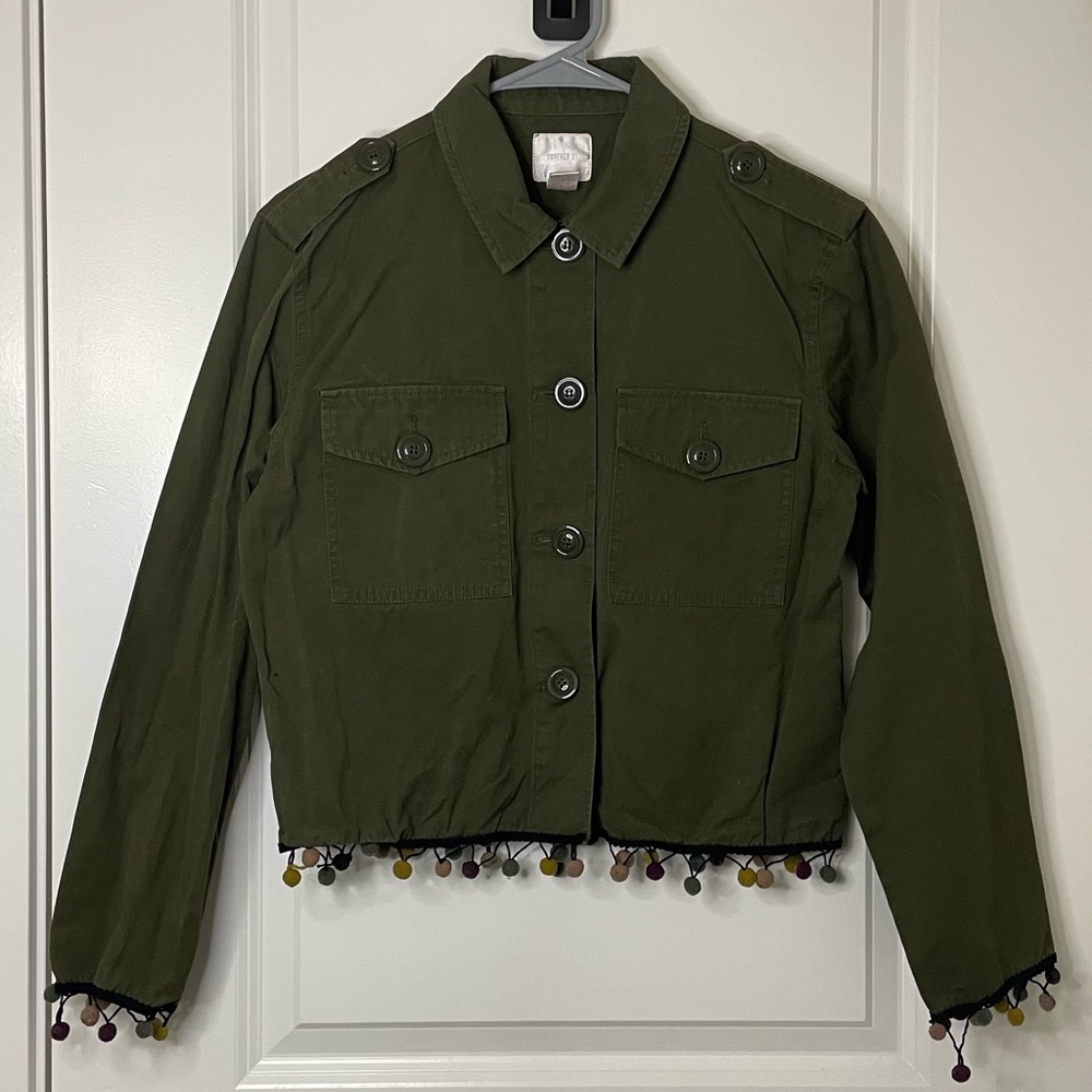 Forever21 Green Cropped Jacket